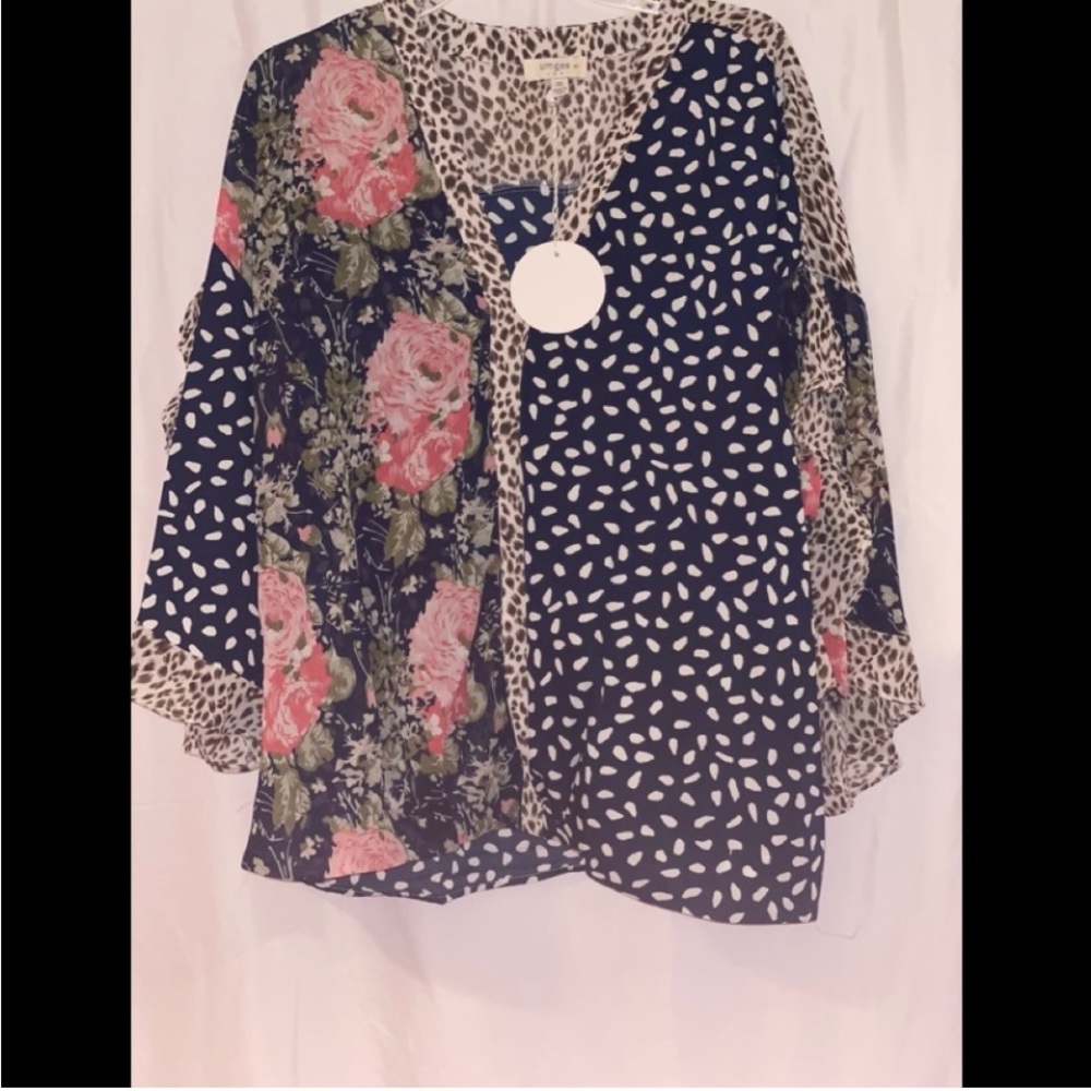 Umgee Dusty Mix Navy Top